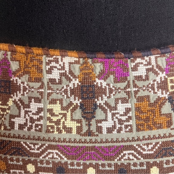 Free People Day Glow Embroidered Mini Dress Sz L Cottagecore Hippie Aztec Boho - Picture 8 of 13